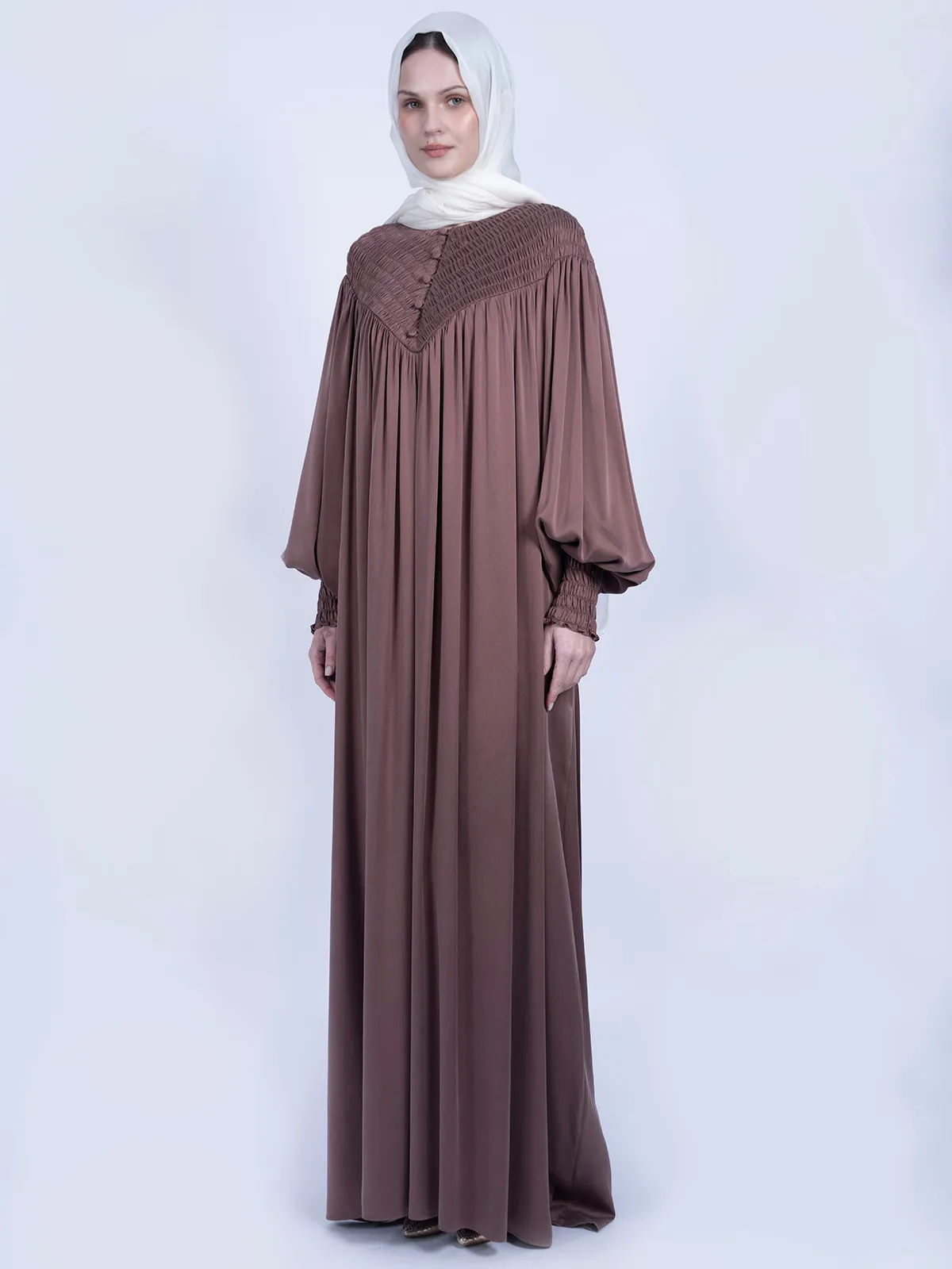 Saf Dut Ağacı İpeği Düz Kesim Elbise - Gül Kurusu - Görsel 2