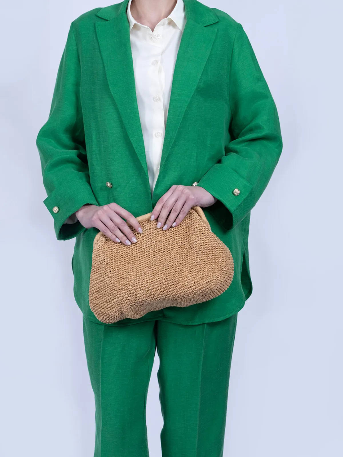 Yeşil İpek Keten Spor Ceket Takımı - Görsel 3